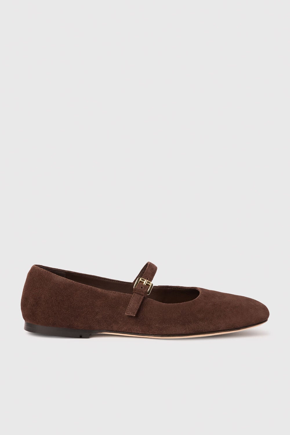 Chocolate Suede Mary Jane Ballet Pump