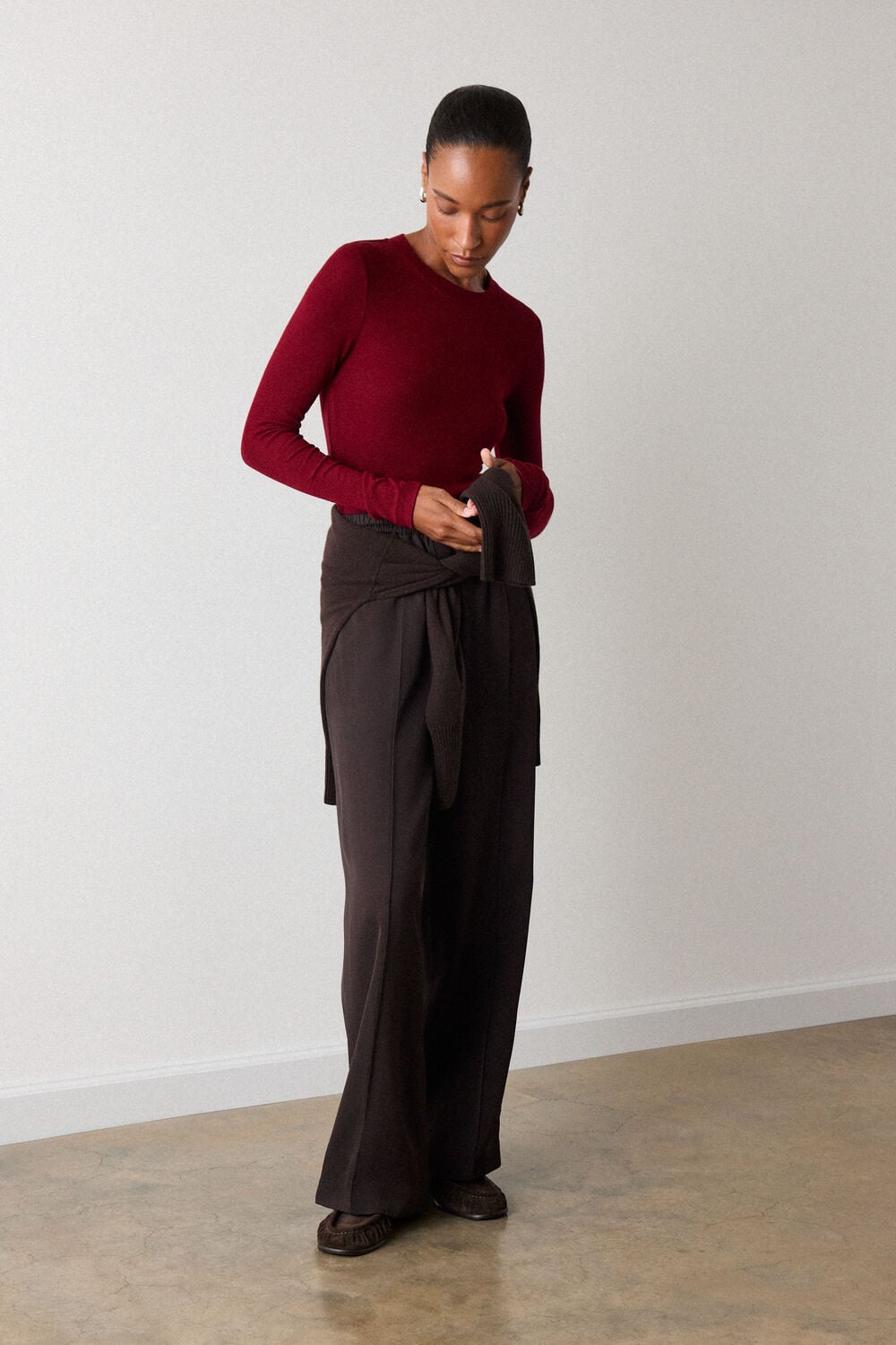 Red Essential Ribbed Crew