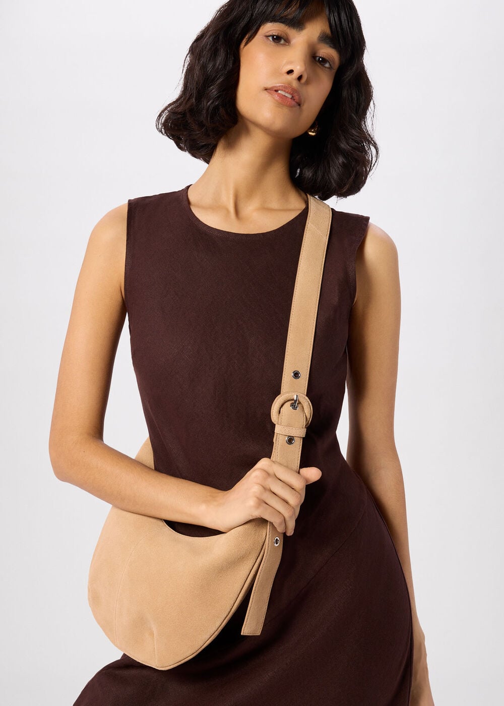 Small Sia Suede Crossbody Bag