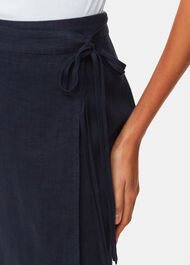 Linen Wrap Midi Skirt