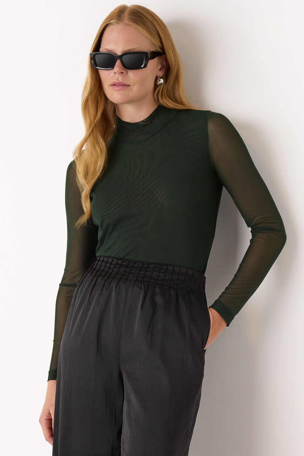 High Neck Mesh Top