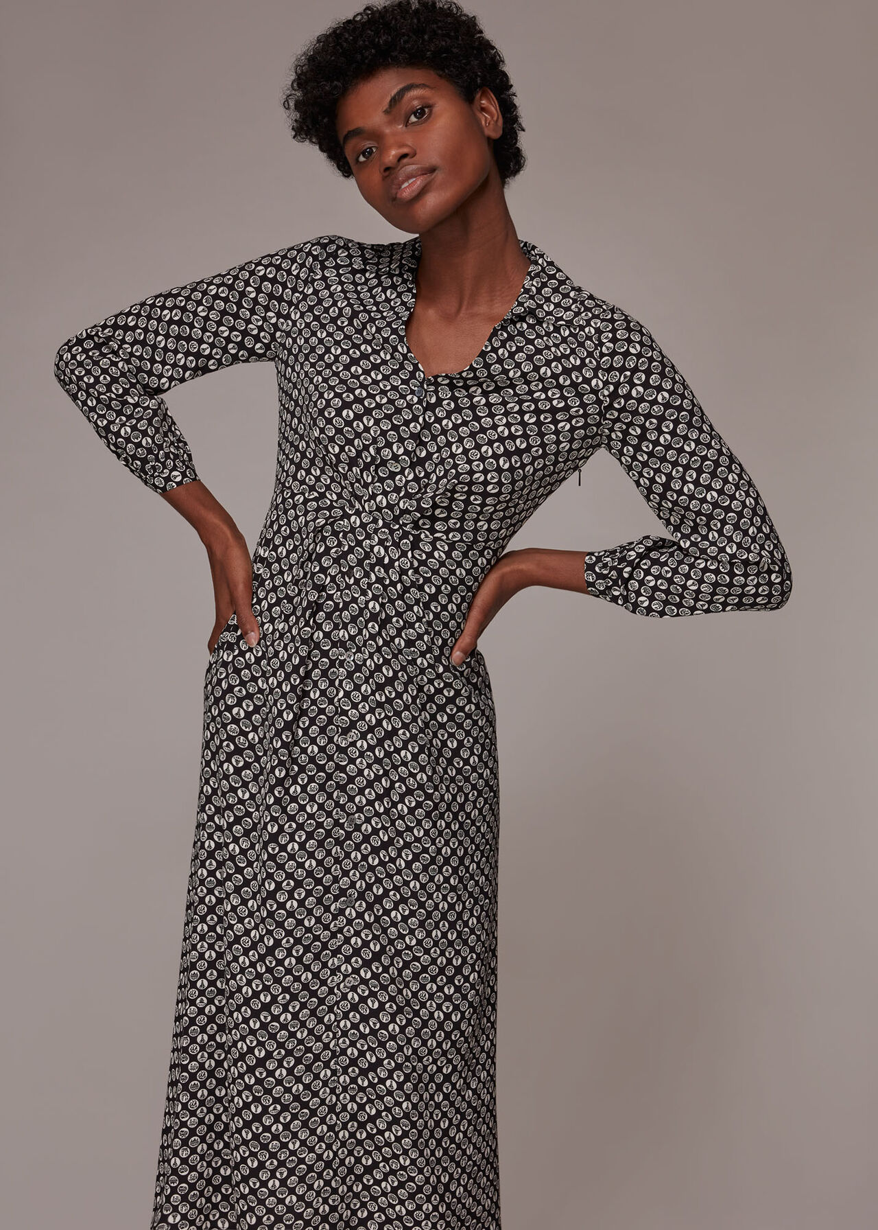 Landmark Print Midi Dress