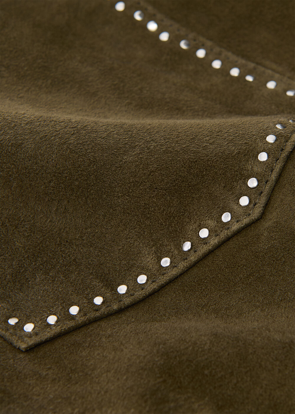 Suede Studded Column Skirt