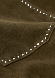 Suede Studded Column Skirt