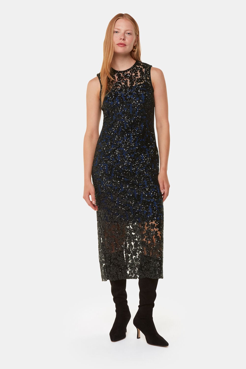 Black Floral Sequin Lyra Dress