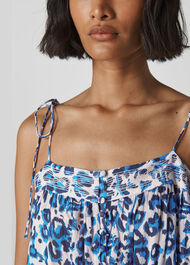 Animal Print Beach Jumpsuit Blue/Multi