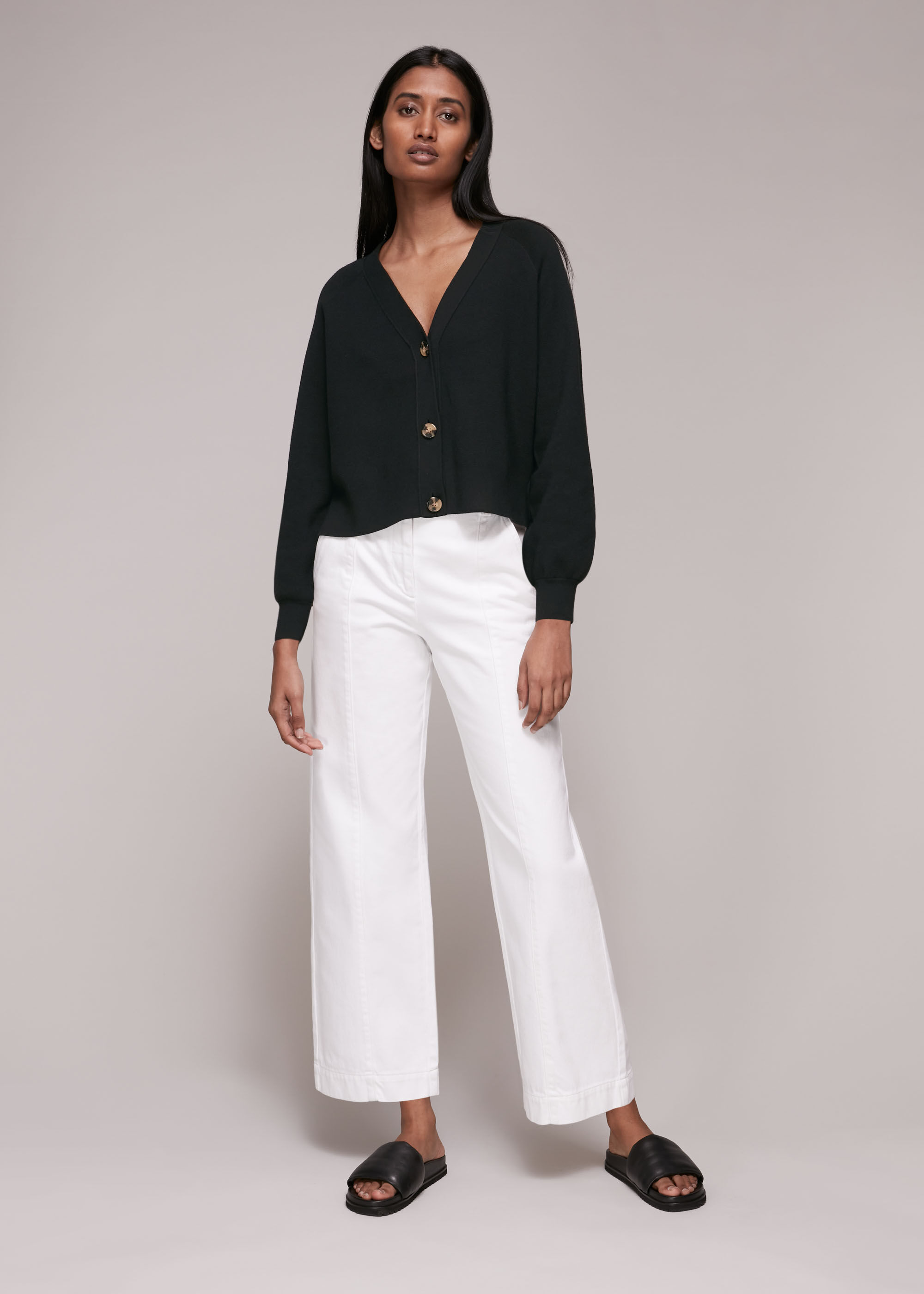Black button cardigan shop