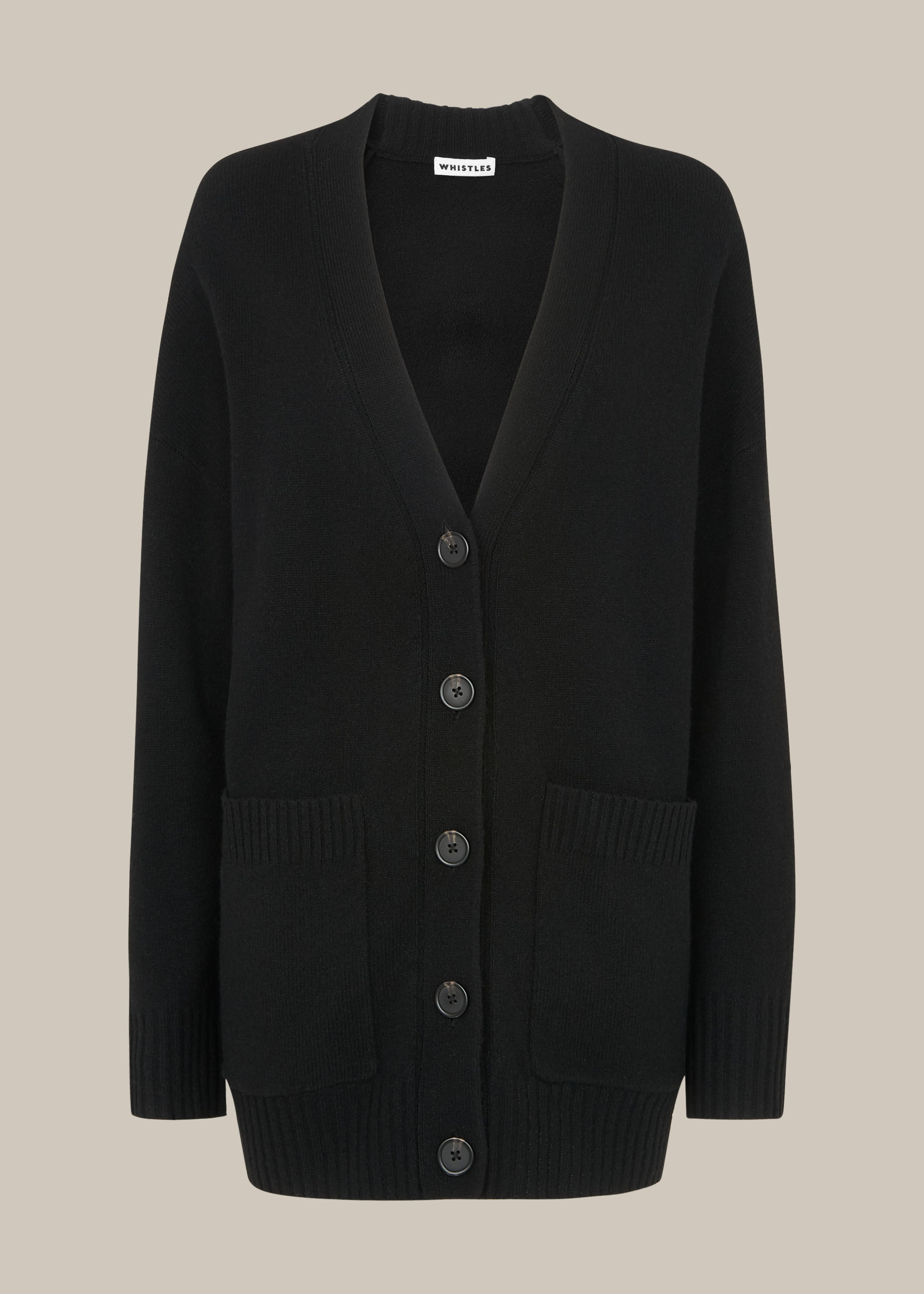 Long black cardigan with buttons outlet