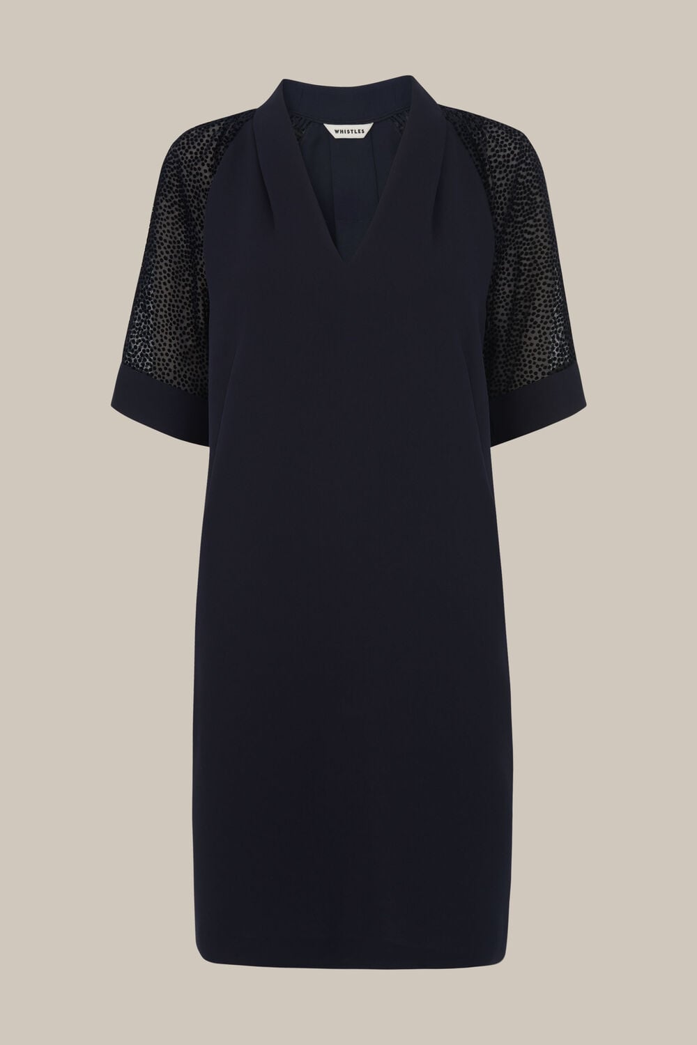Lina Animal Dobby Dress Navy