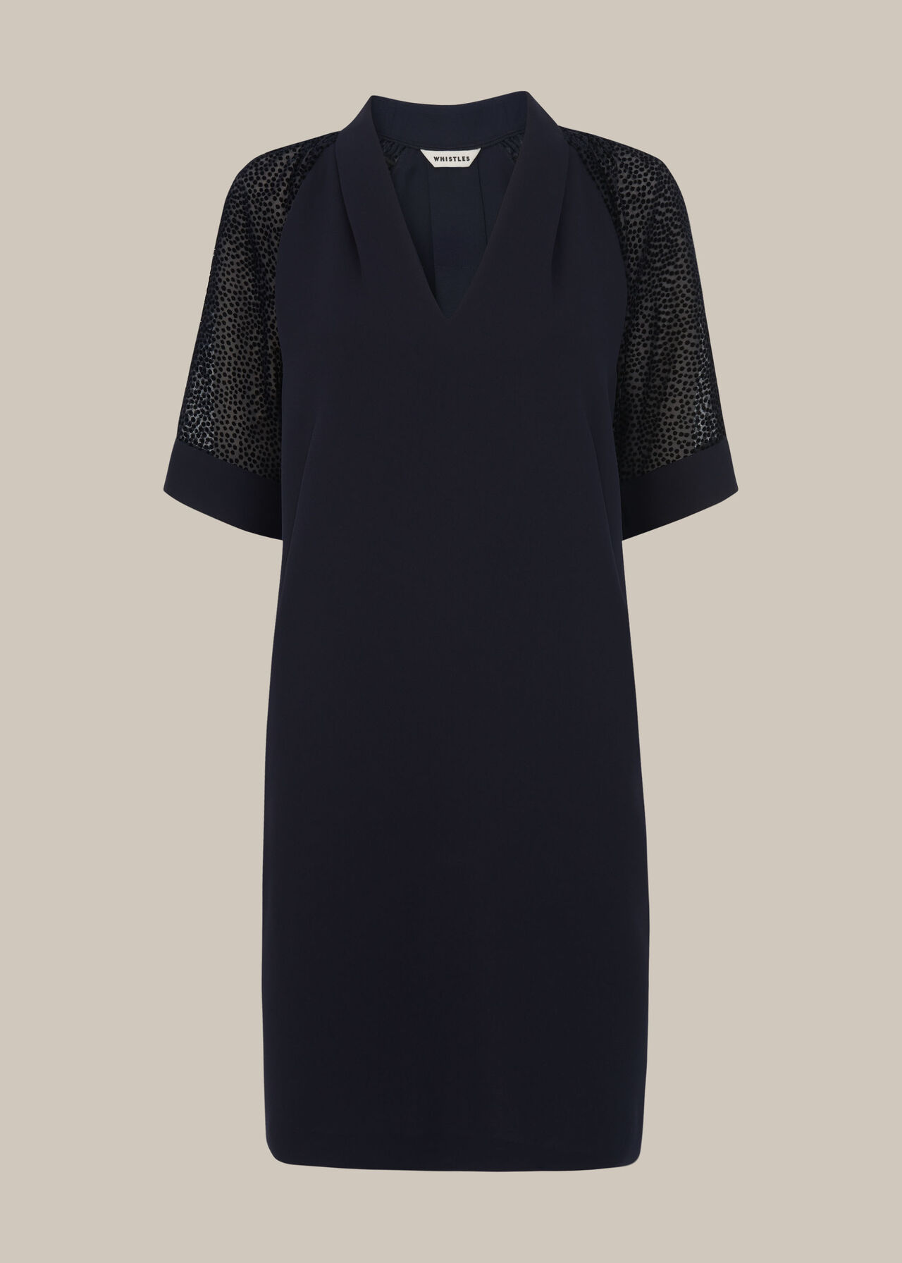 Lina Animal Dobby Dress Navy