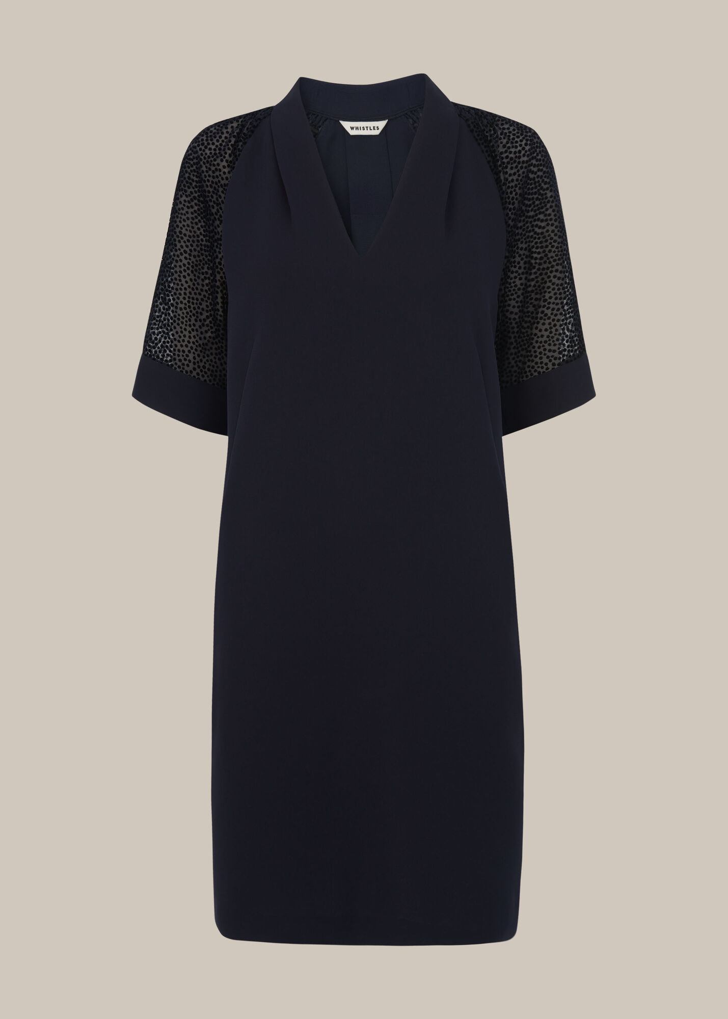 Navy Lina Animal Dobby Dress WHISTLES Whistles UK