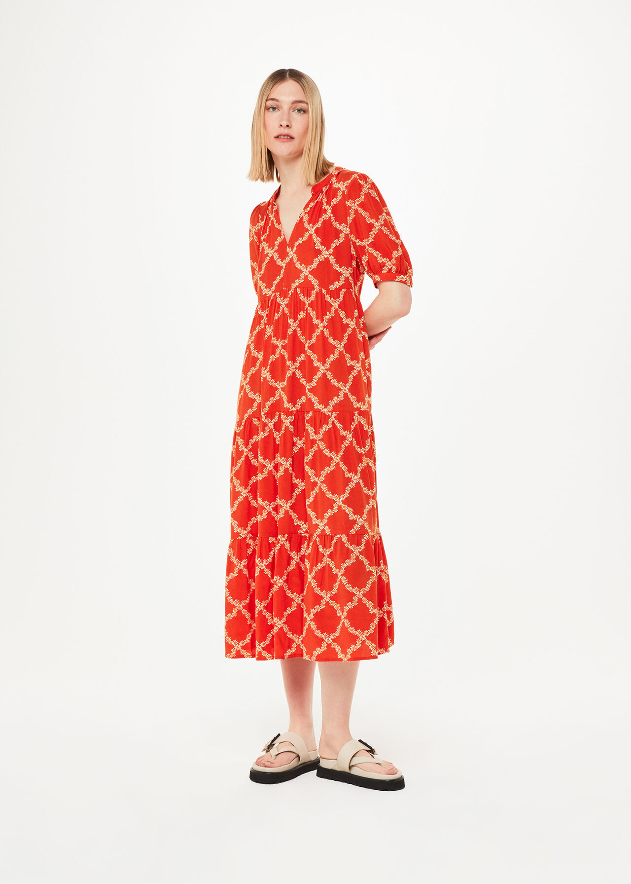 Daisy Trellis Trapeze Dress