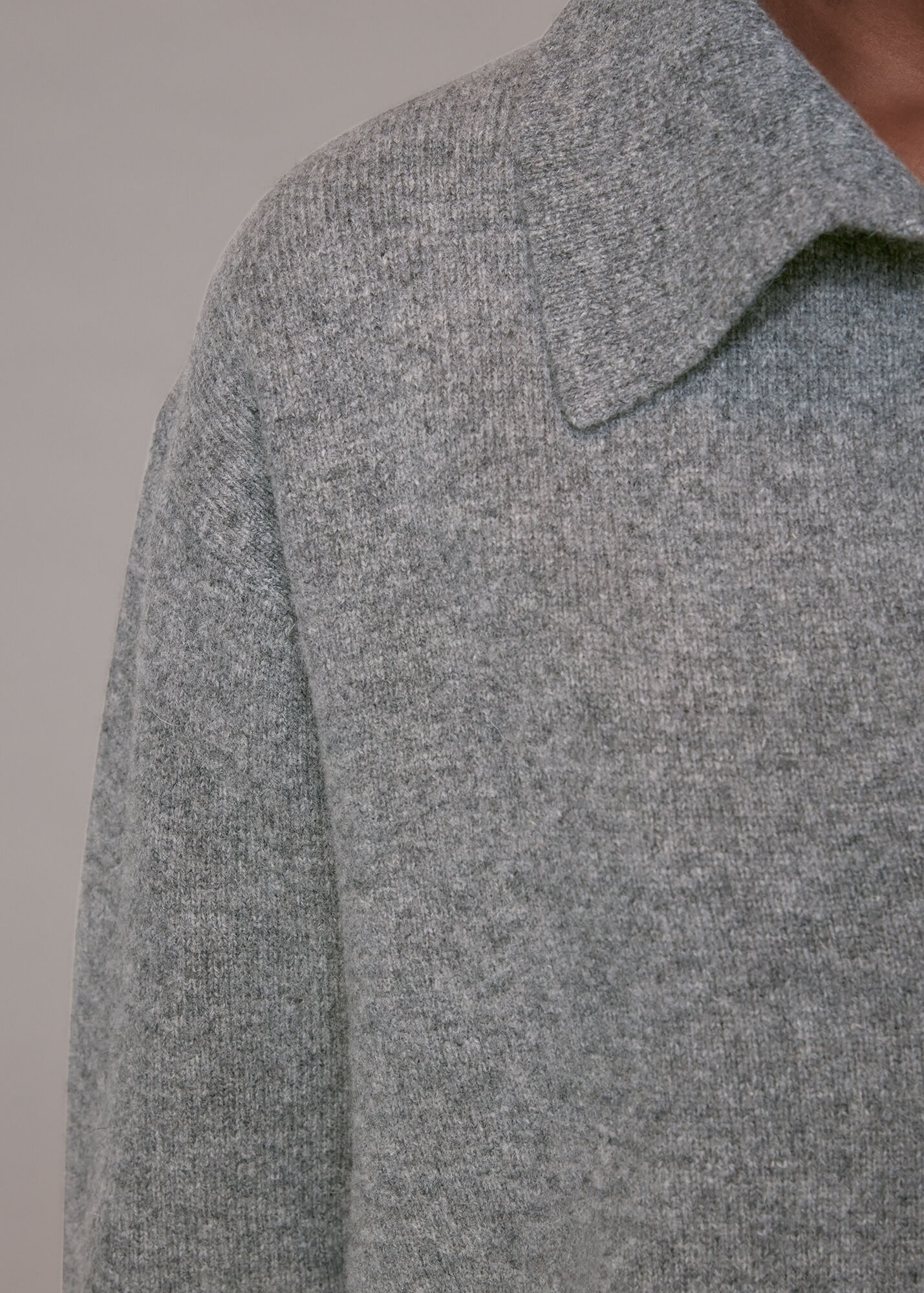 Grey Collar Knit WHISTLES Whistles UK