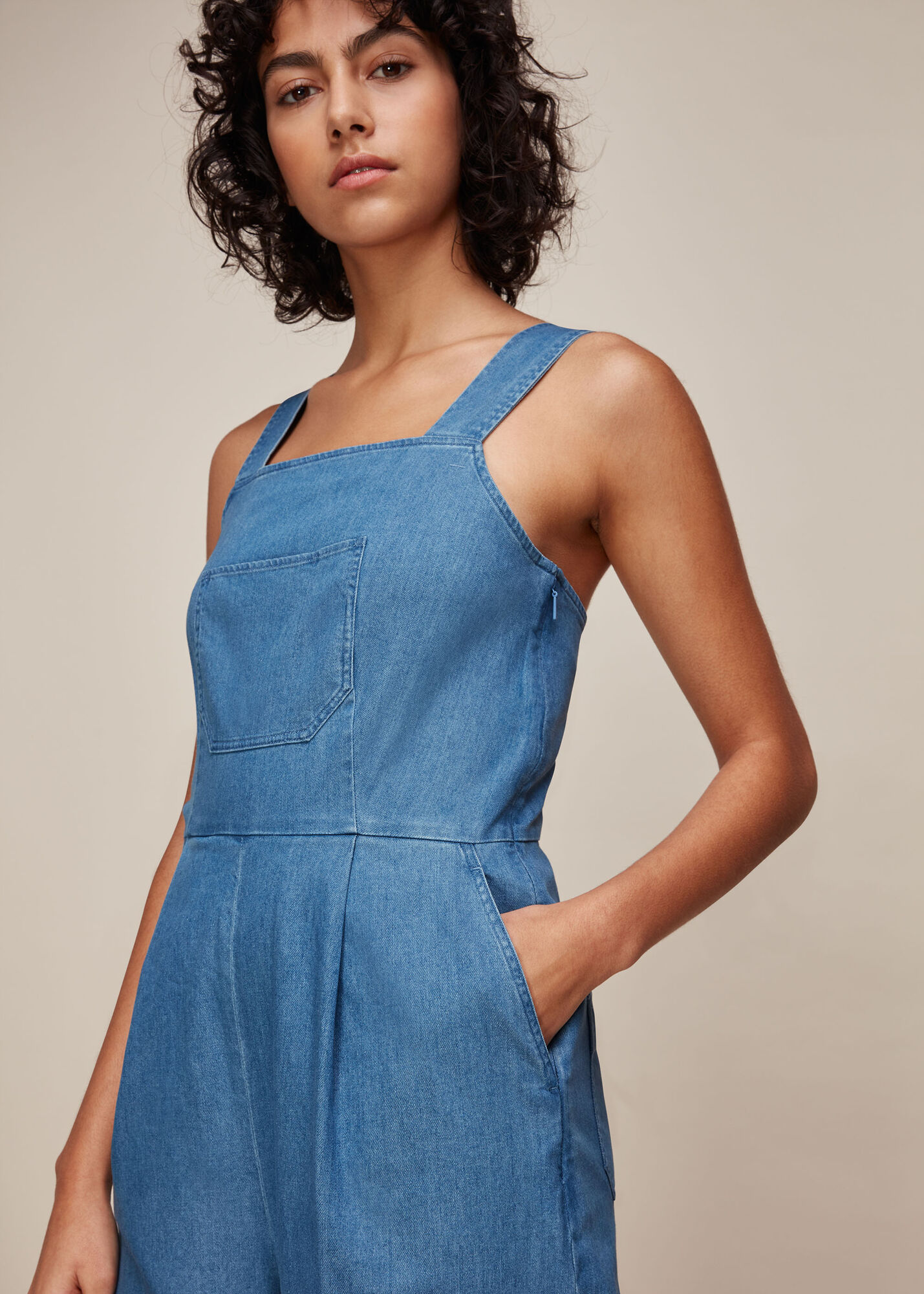Denim Langley Denim Jumpsuit WHISTLES