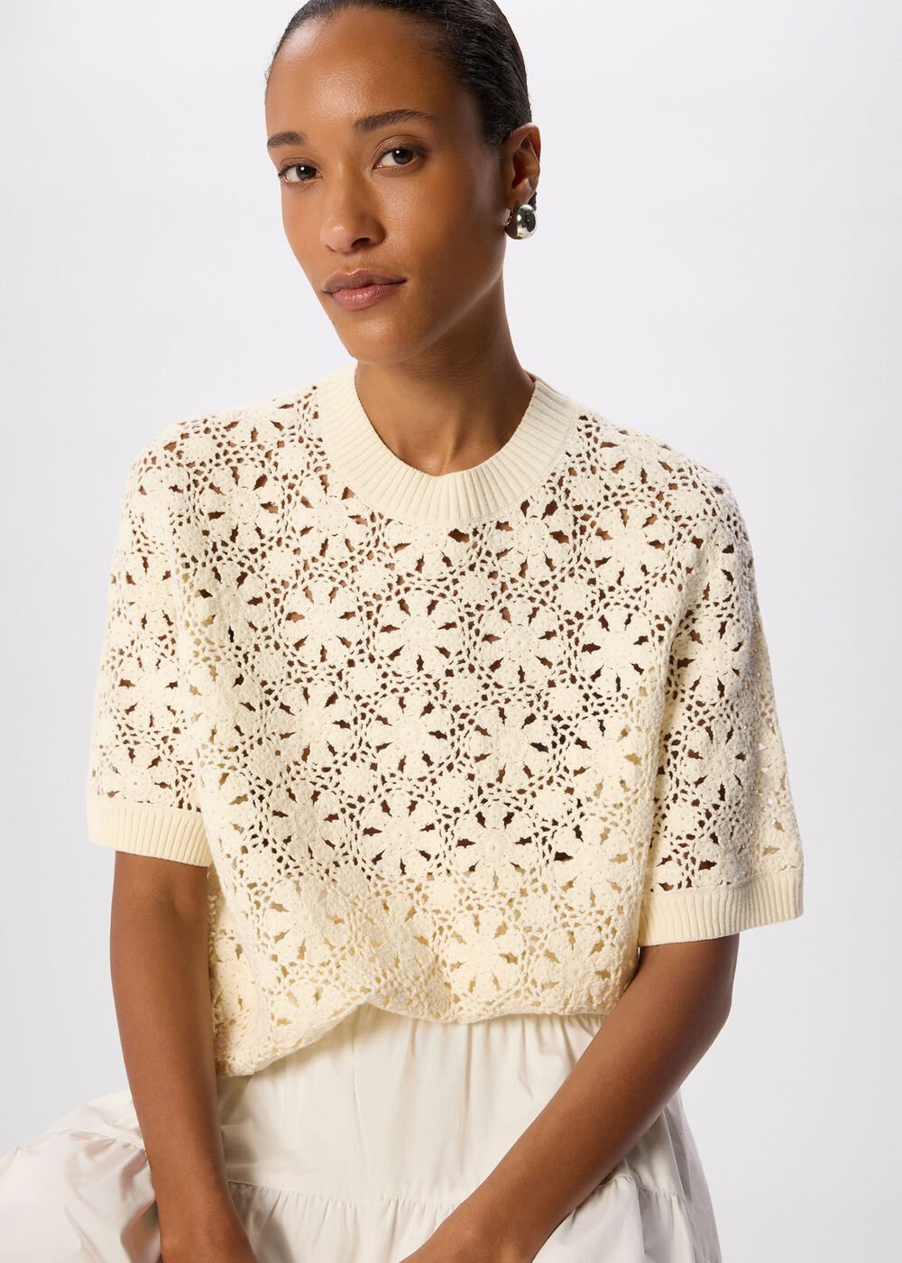 Cotton Crochet Detail Tshirt