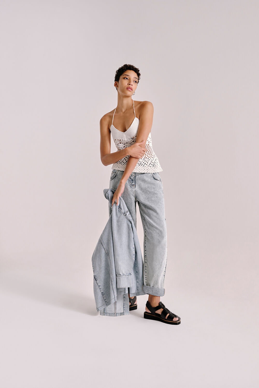 Strappy Crochet Knit Top