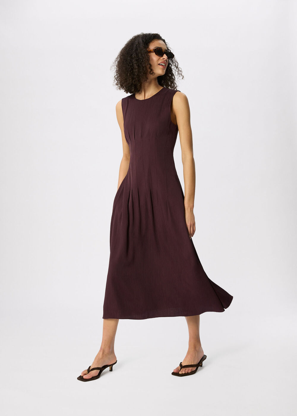Seamed Detail Textured Dress