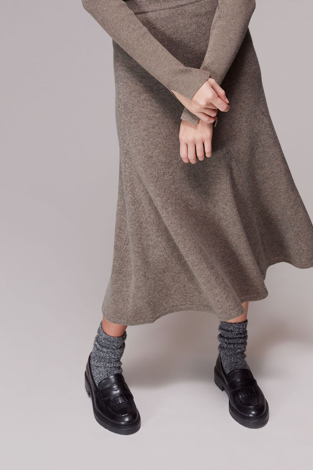 Flare Detail Knitted Skirt