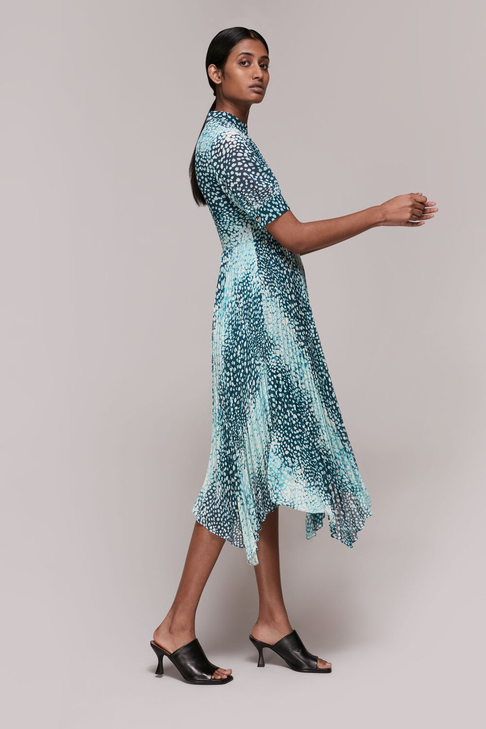 Blue Esme Dalmation Print Dress