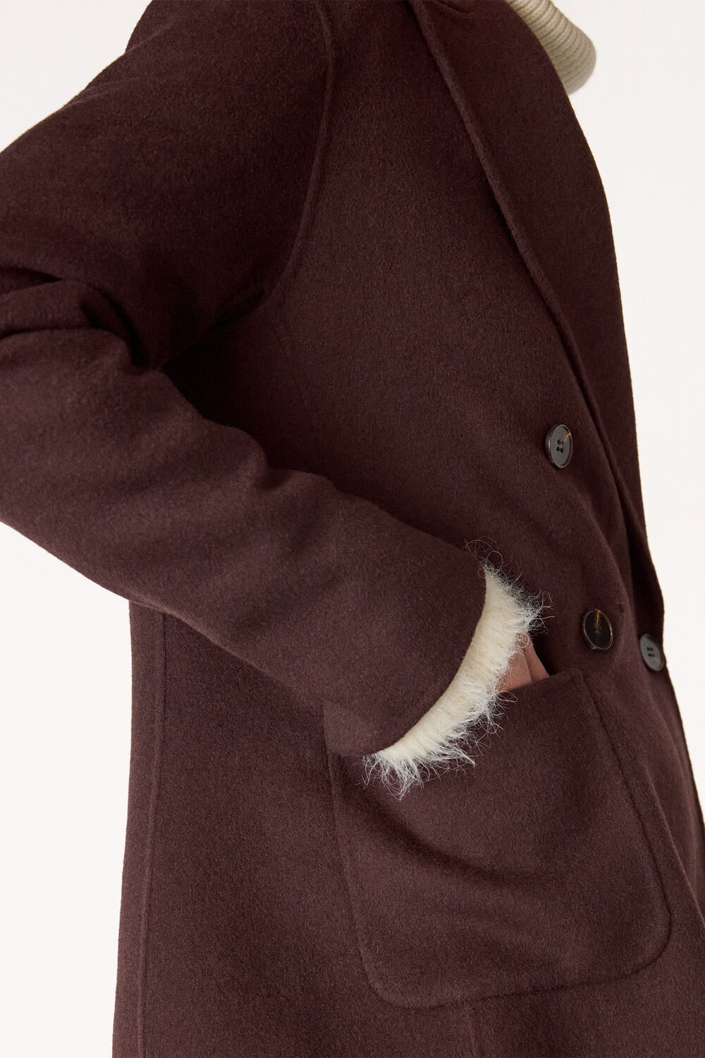 Chocolate Wool Blazer Coat