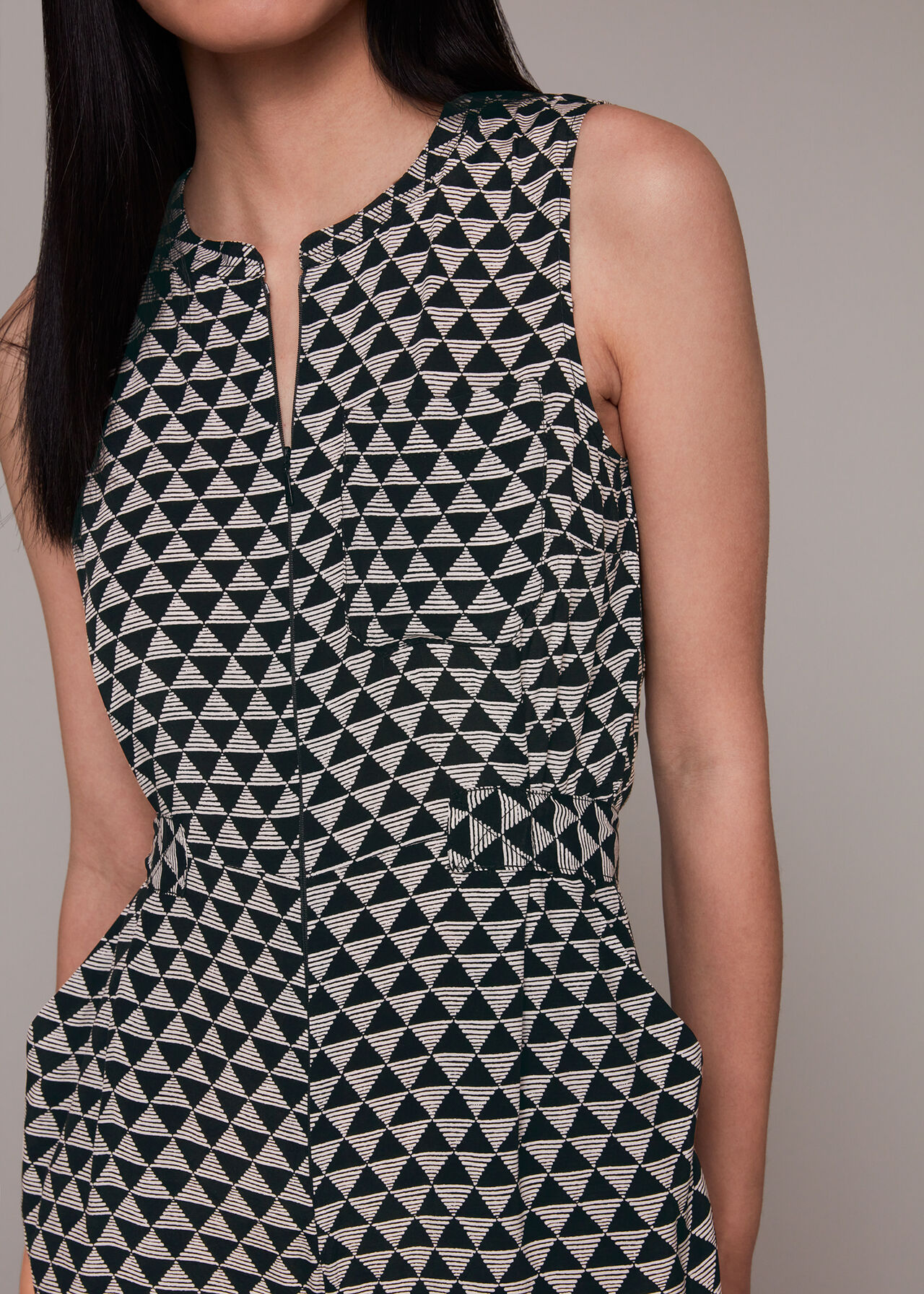 Triangle Checkerboard Jumpsuit