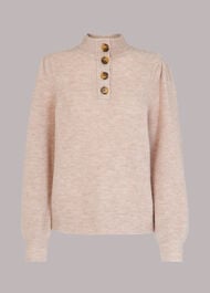 Puff Sleeve Button Sweat