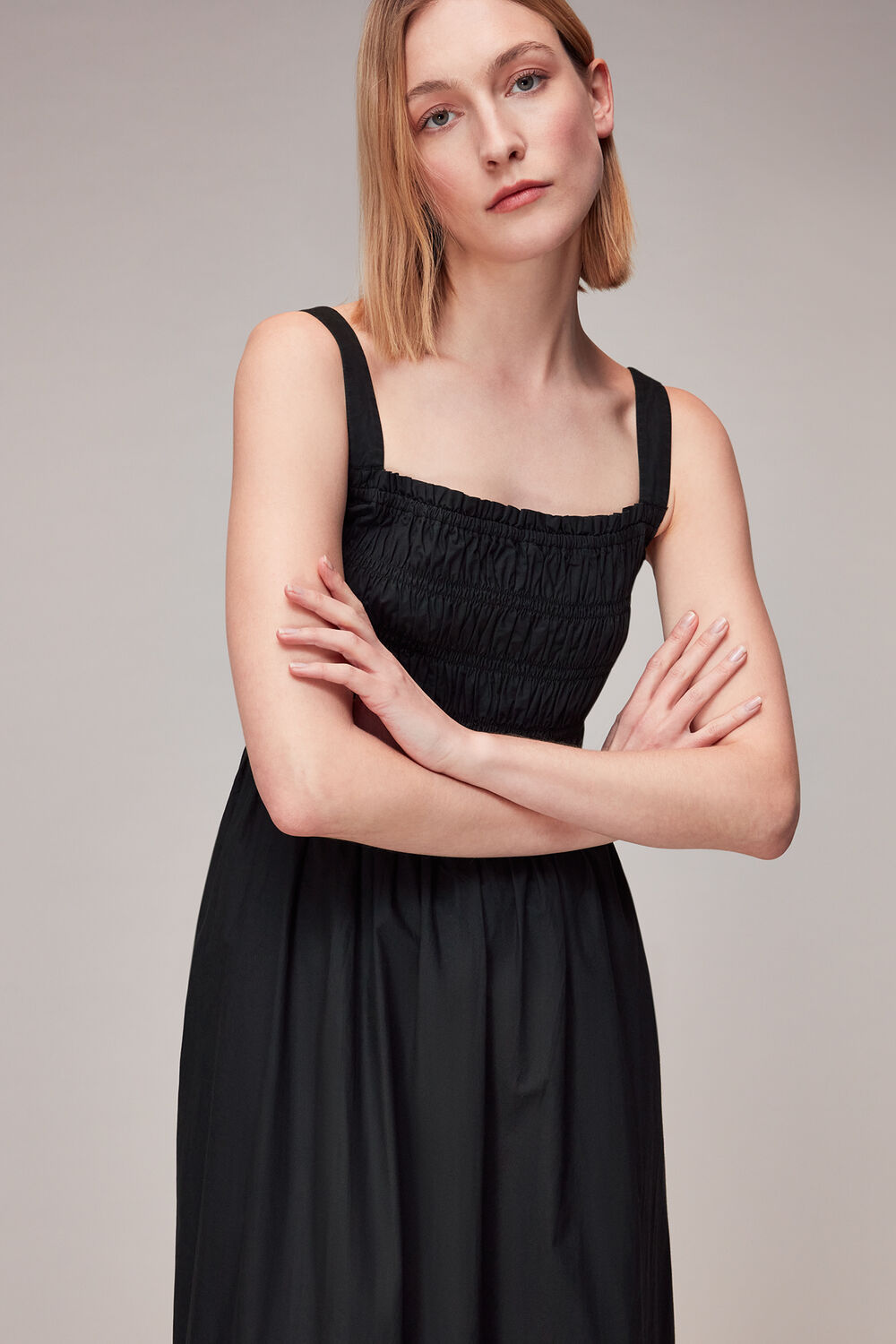 Greta Ruched Poplin Dress