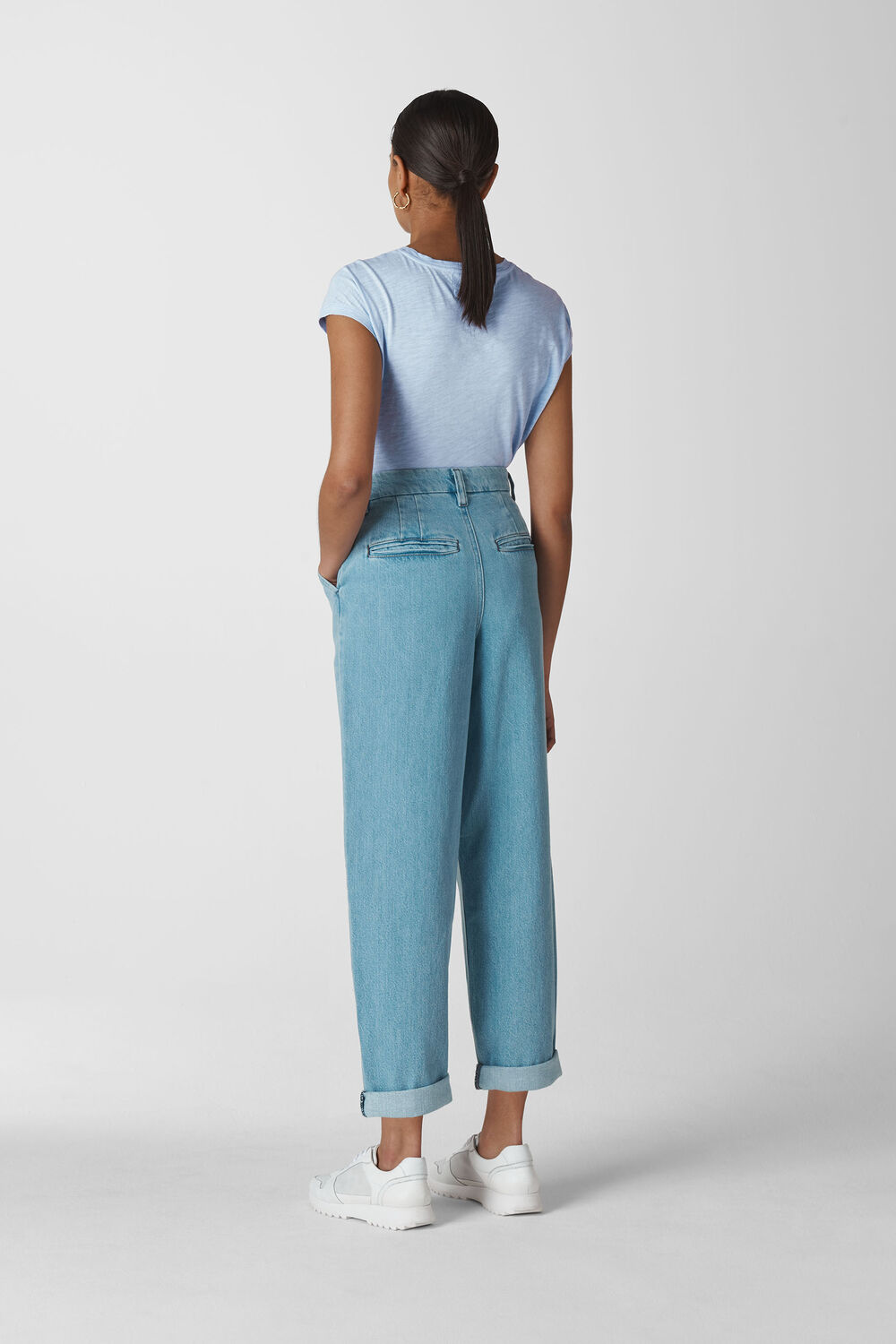 Minimal Cap Sleeve Tee Pale Blue