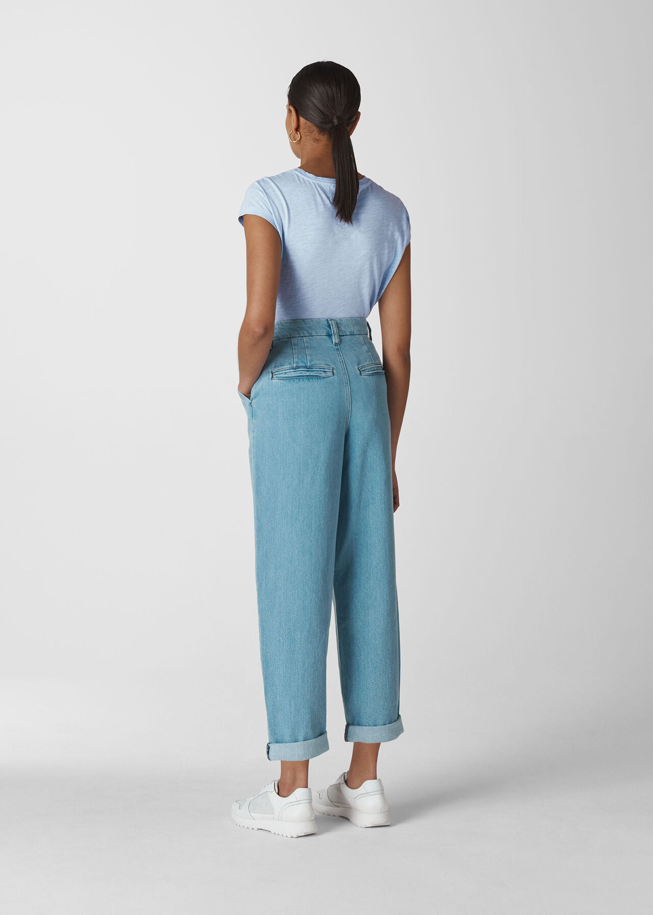 Minimal Cap Sleeve Tee Pale Blue