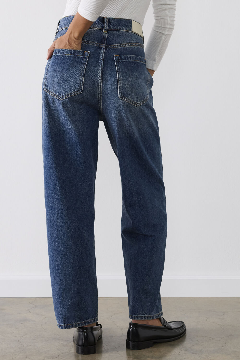Denim Petite Authentic Barrel Leg Jean