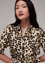 Painted Leopard Shirt Dress