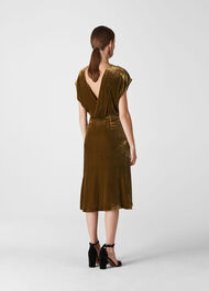Mina Silk Mix Velvet Dress Gold