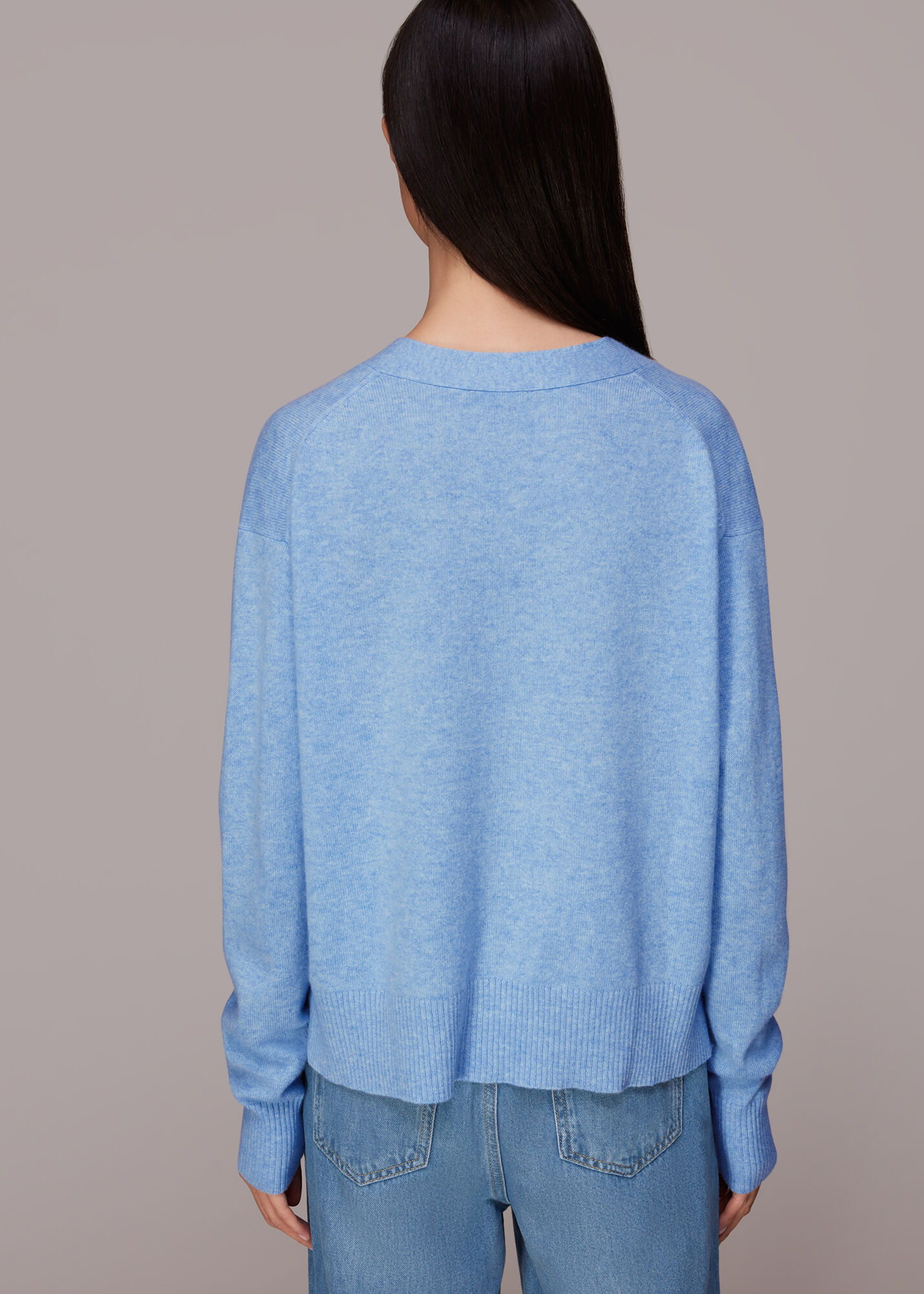 Blue Cashmere Cardigan WHISTLES Whistles