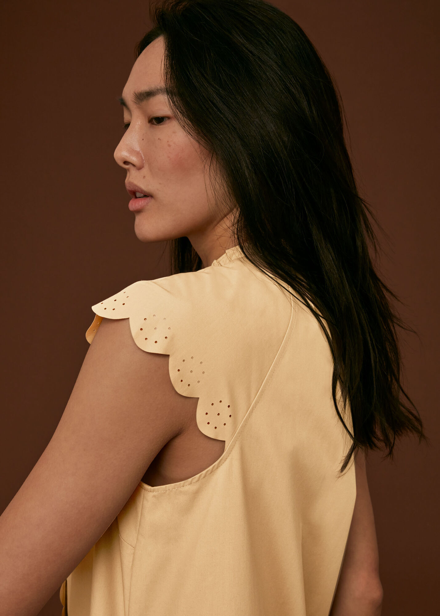 Neutral Elsie Broderie Shirt Dress WHISTLES Whistles UK