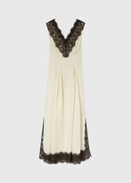 Petite Lace V Neck Spot Midi Dress