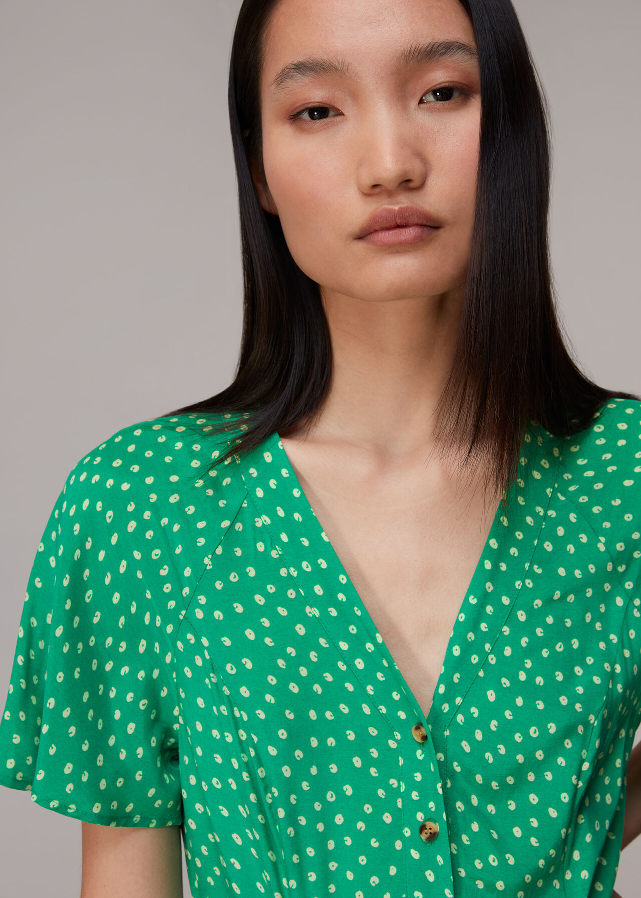 Green/Multi Spot Print Jemma Jumpsuit | WHISTLES