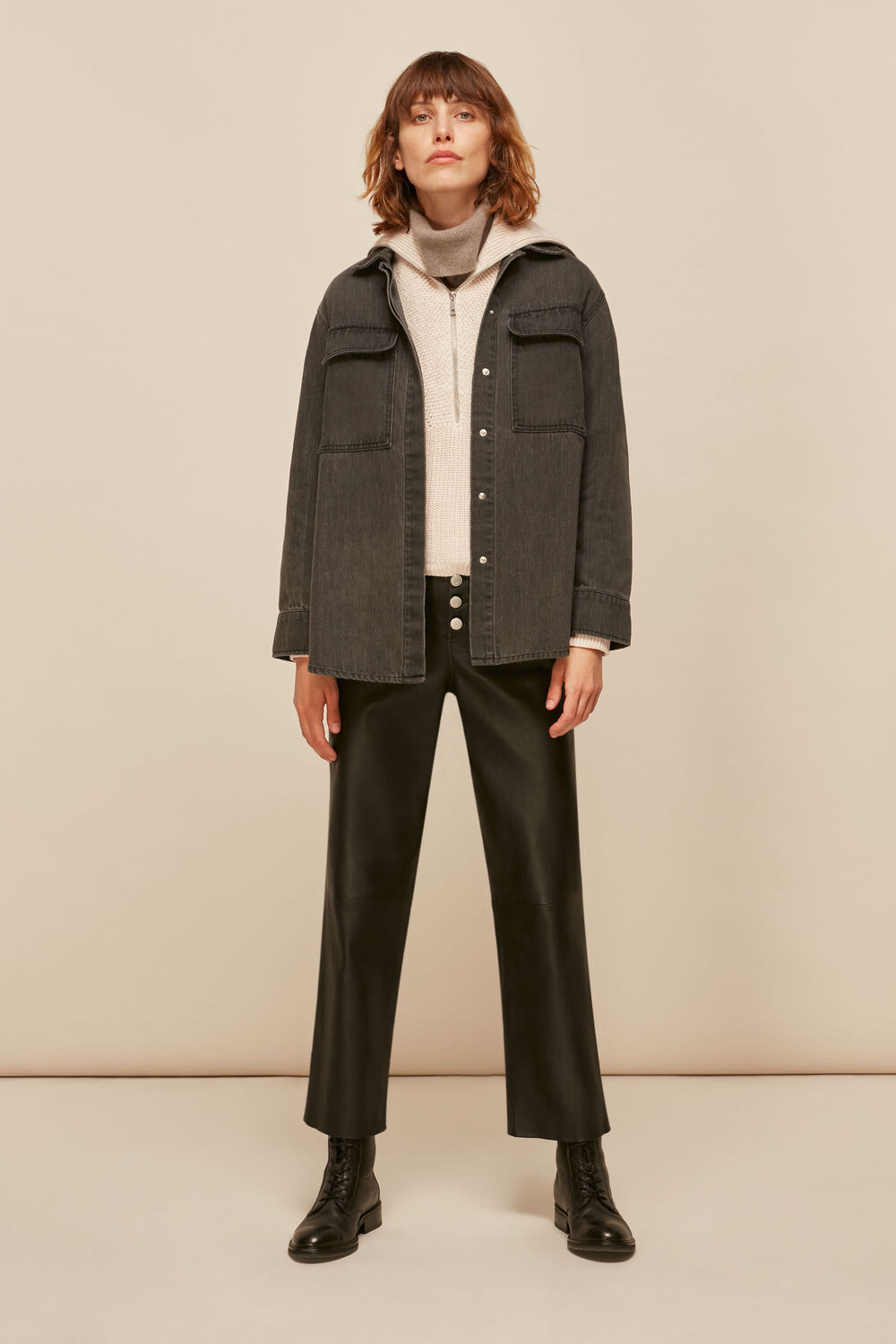 Knitted Zip Neck Sweater