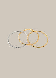 Engraved Ring Set Gold/Multi