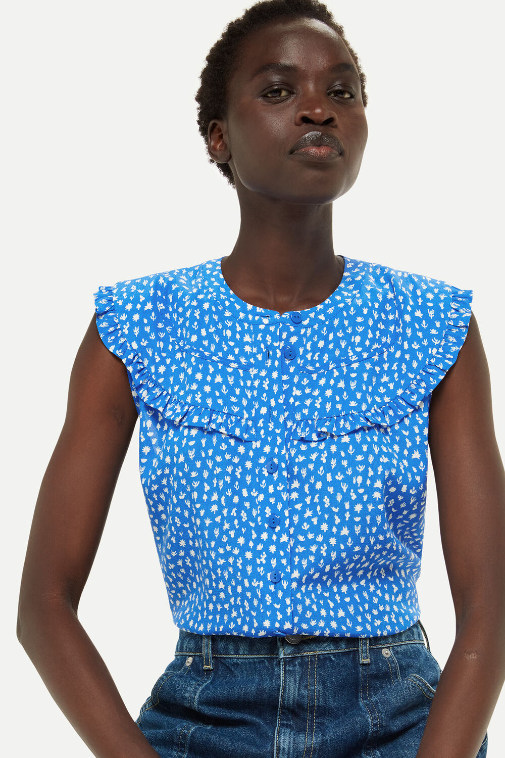 Micro Cactus Sleeveless Top