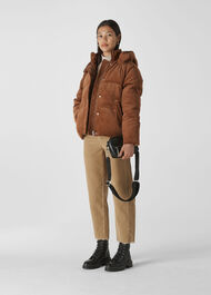 Casey Cord Puffer Jacket Brown