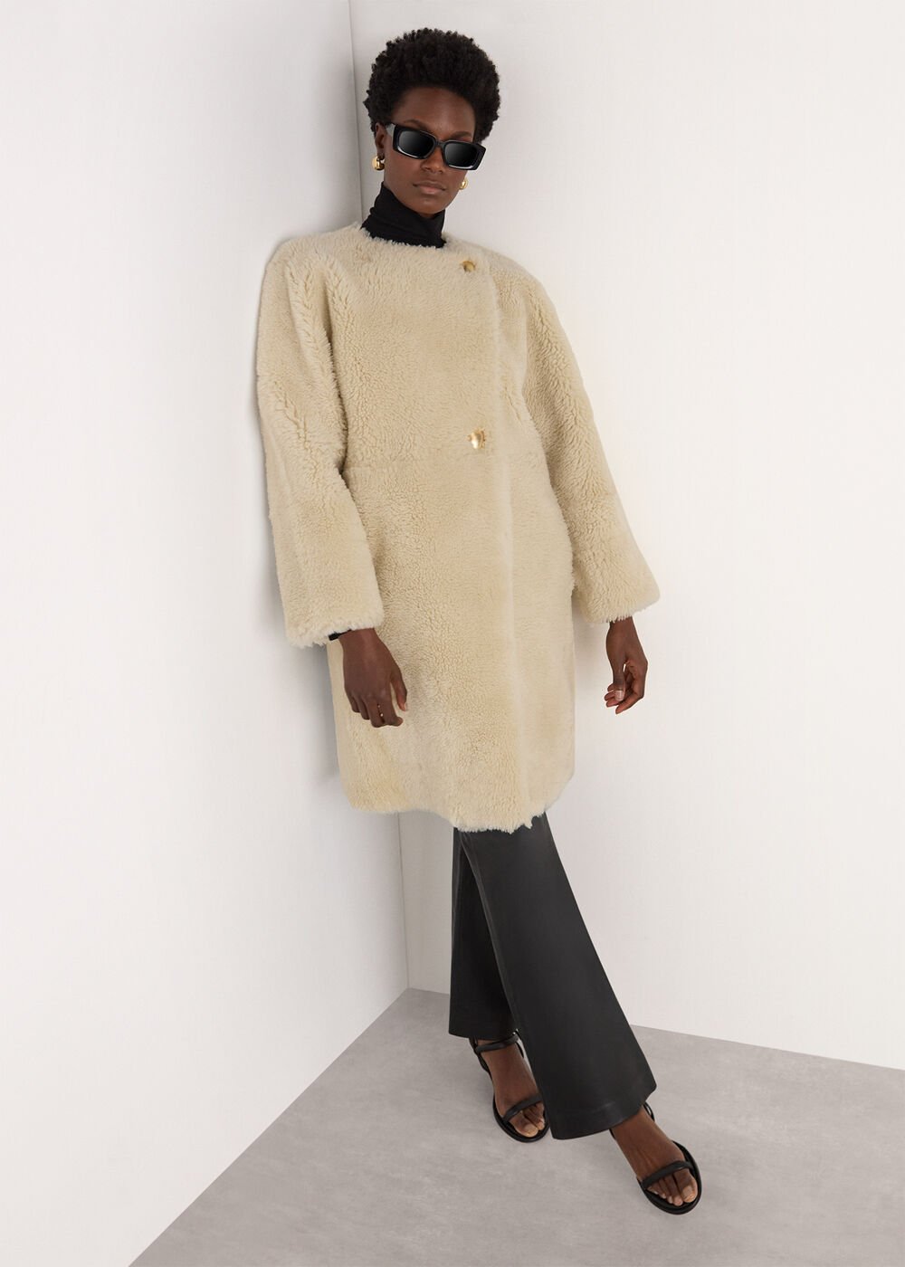 Shearling Cocoon Coat