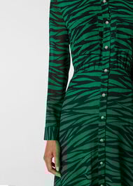 Carys Tiger Print Shirt Dress Green/Multi