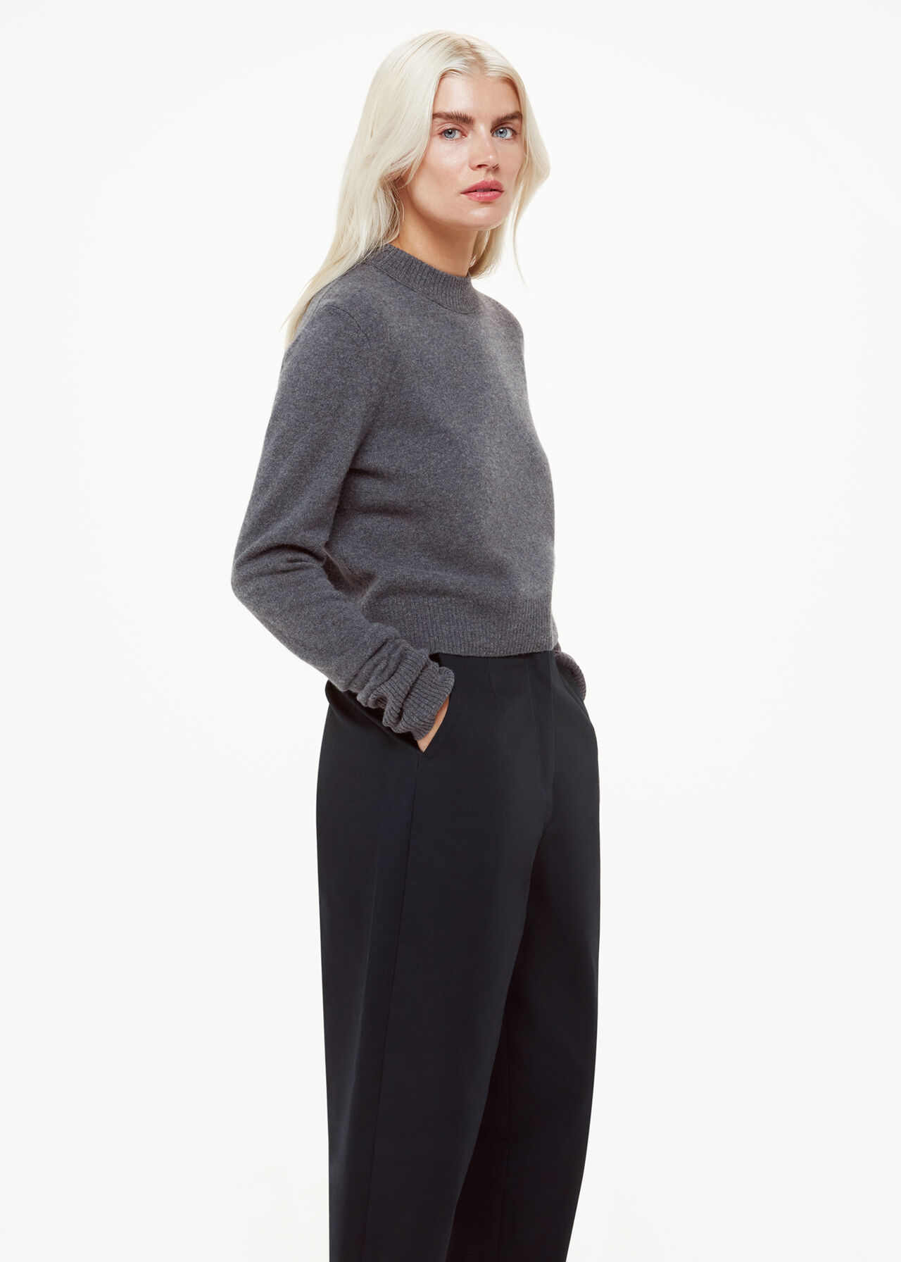 Navy Carla Barrel Cotton Trouser | WHISTLES