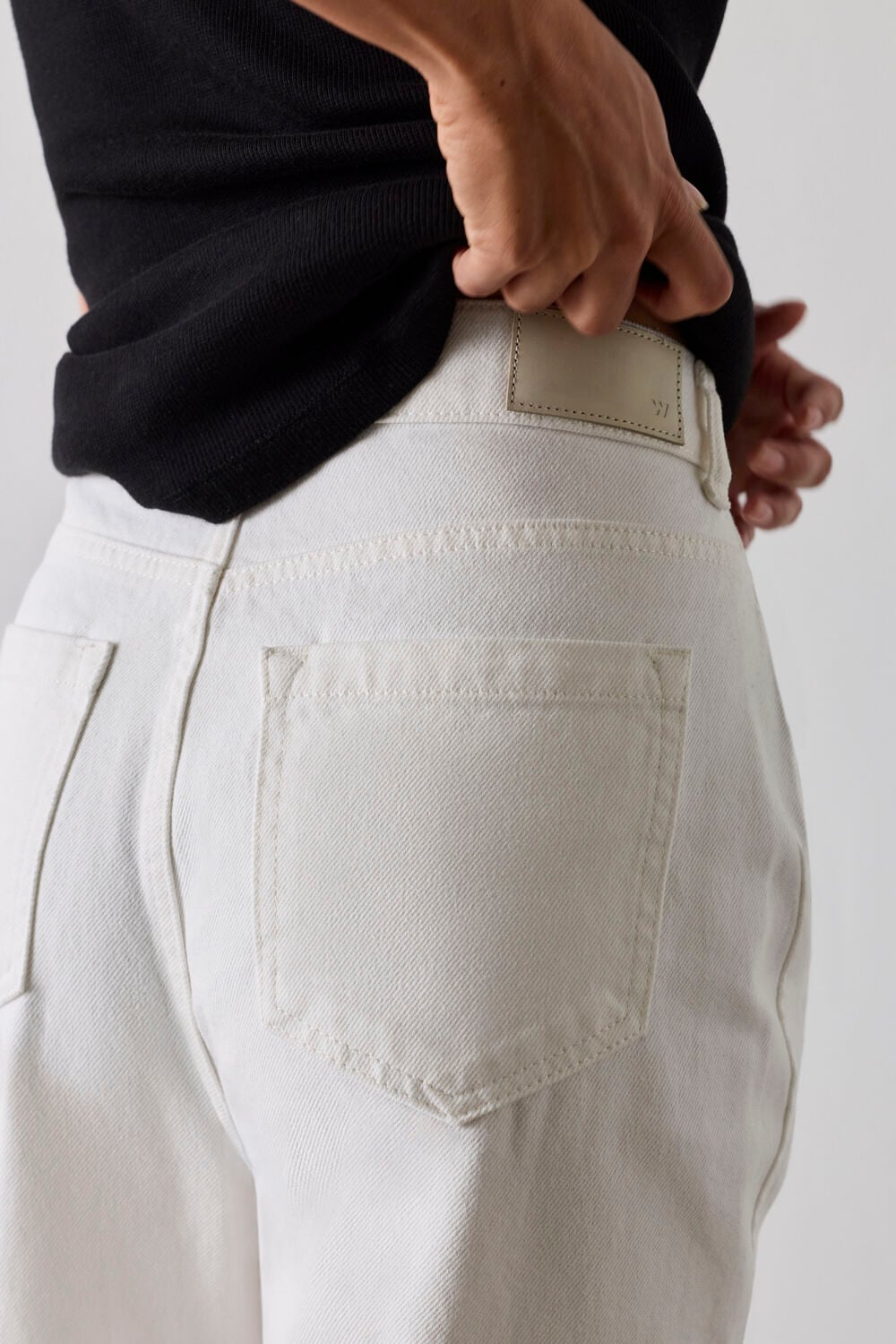 White Authentic Barrel Leg Jean