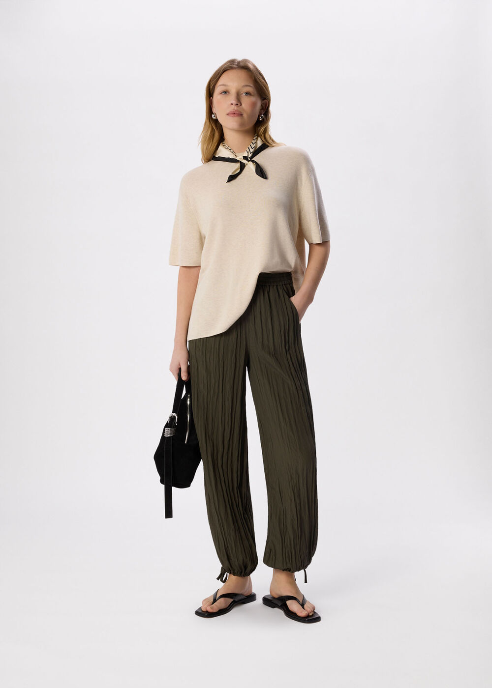 Relaxed Tie Hem Trouser