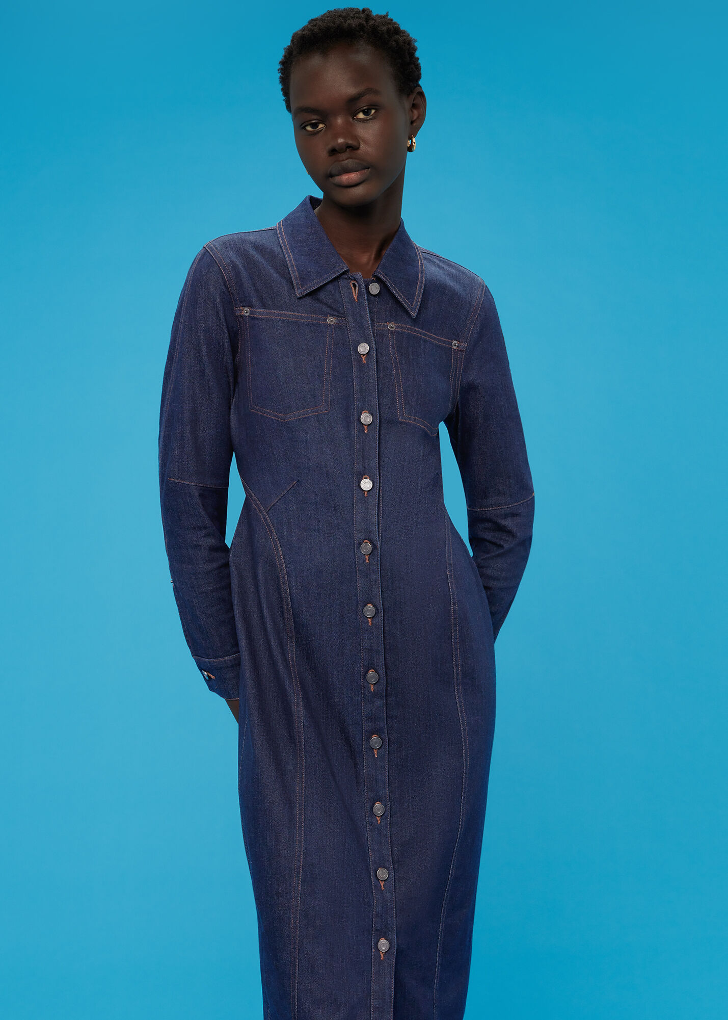 Denim Denim Corset Dress WHISTLES Whistles UK