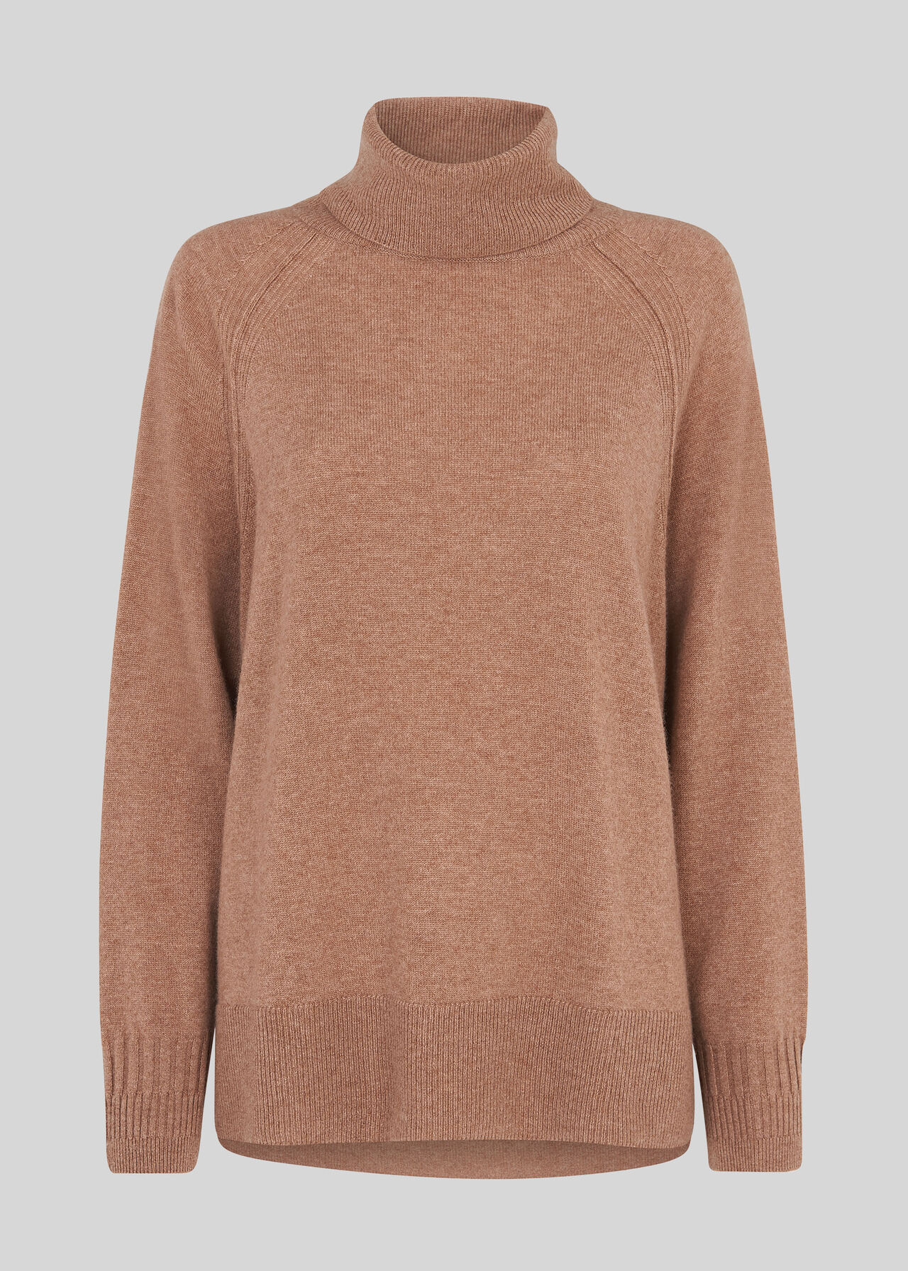 Cashmere Roll Neck Sweater Pale Pink