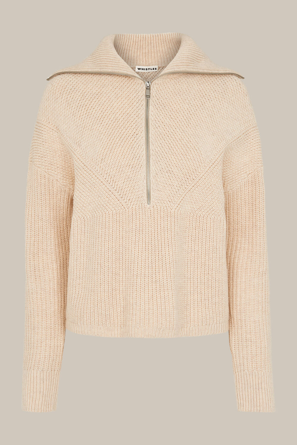 Knitted Zip Neck Sweater