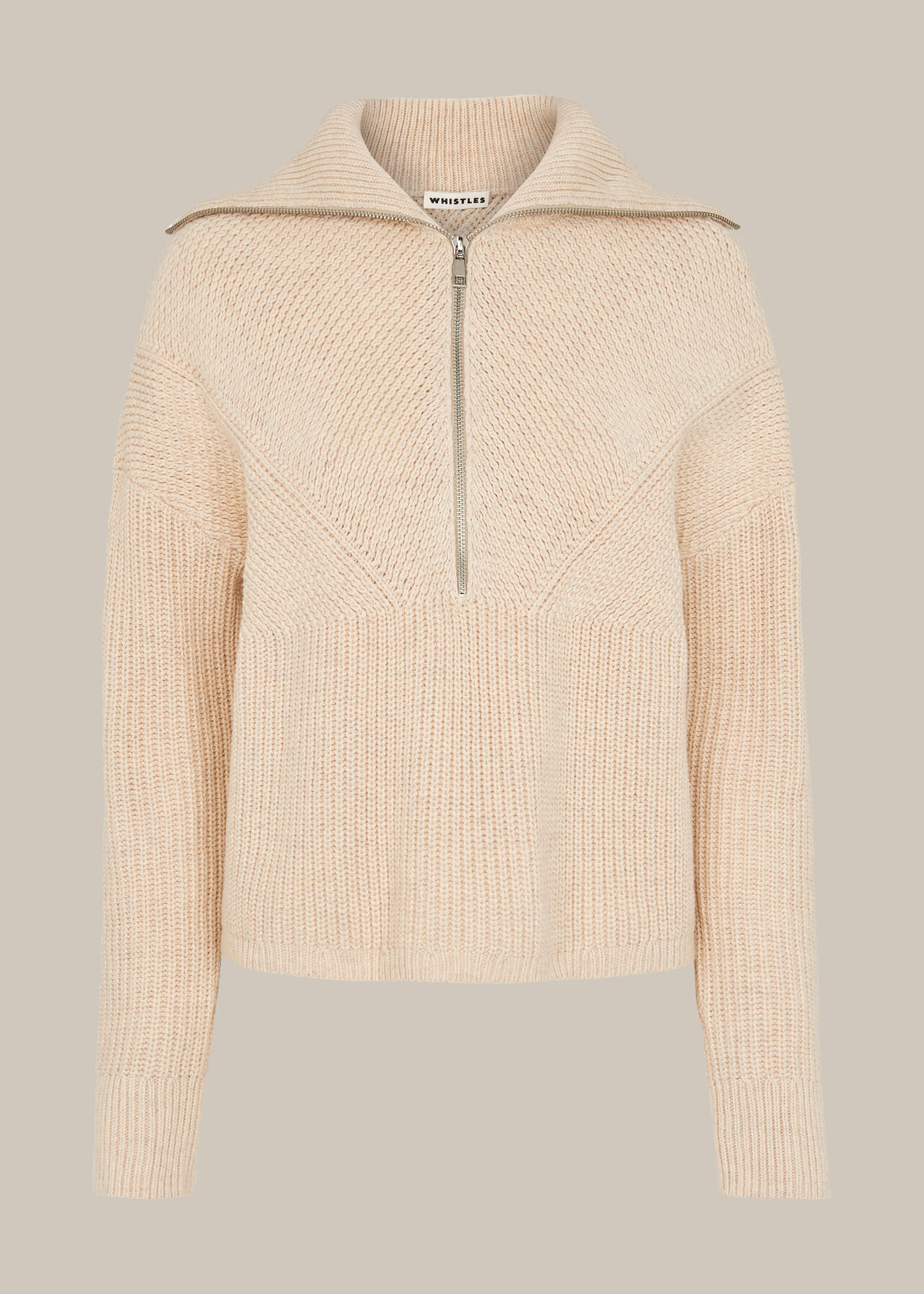 Knitted Zip Neck Sweater