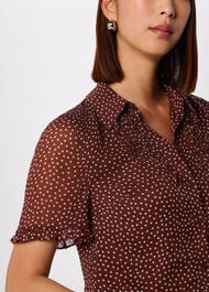 Polka Dot Sheer Sleeve Shirt